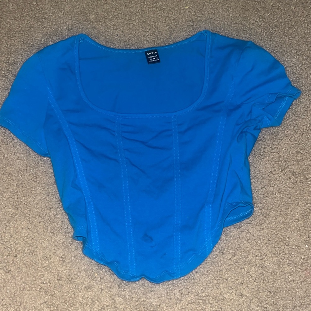 shein size xs blue top